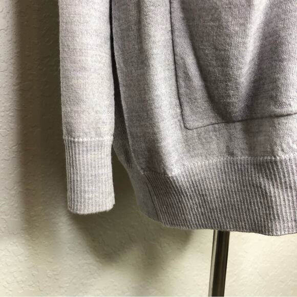 ATM Schoolboy gray and pink wool button cardigan size Large - Picture 7 of 16